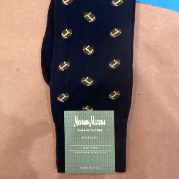 Neiman Marcus Football Motif High Socks - Picture 2 of 5
